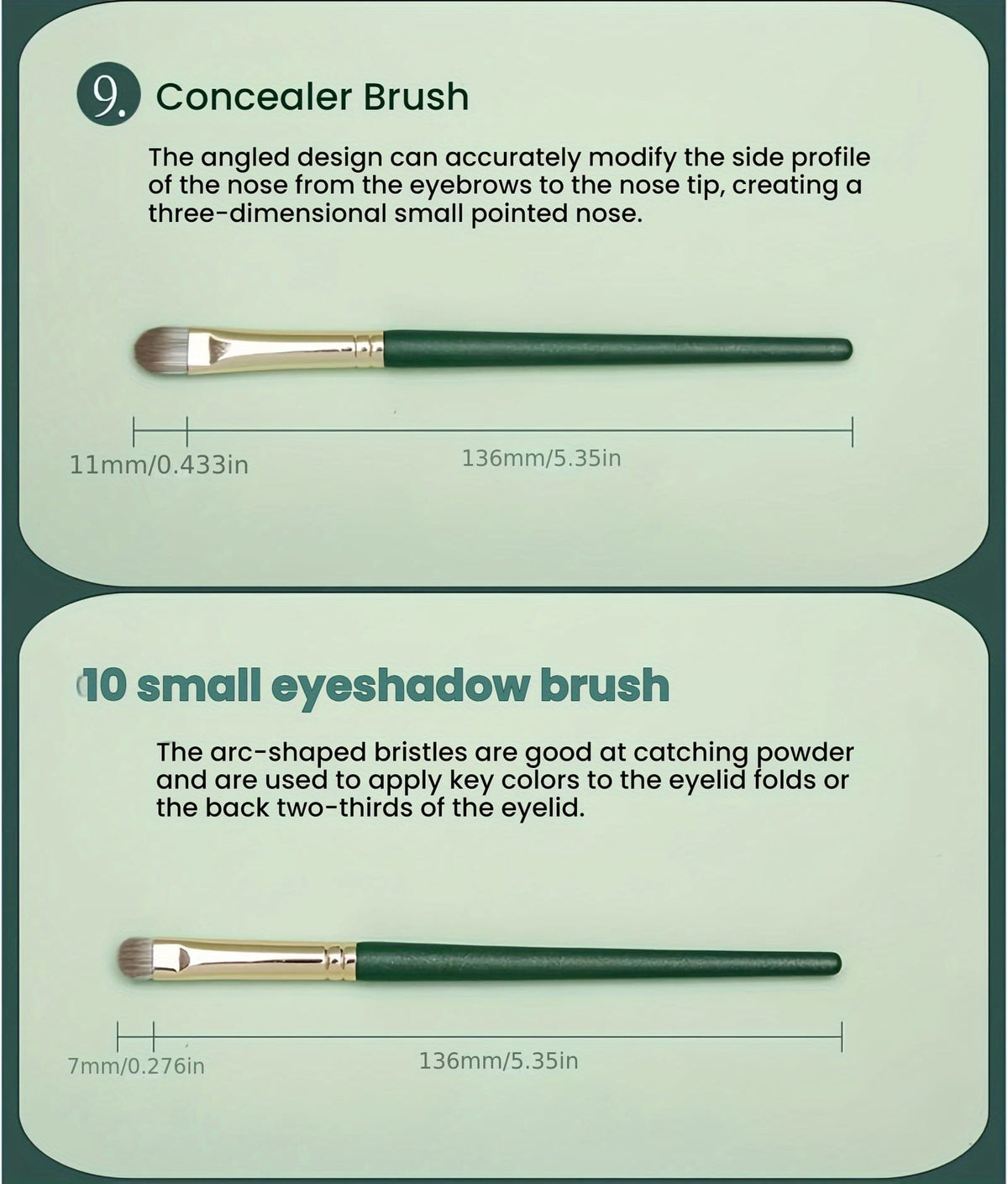 KissICON 17pc Green Pro Makeup Brush Set – W Storage