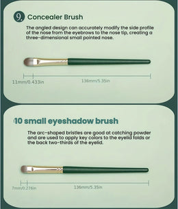 KissICON 17pc Green Pro Makeup Brush Set – W Storage