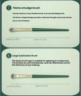 KissICON 17pc Green Pro Makeup Brush Set – W Storage