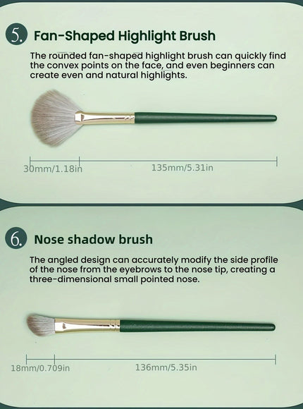 KissICON 17pc Green Pro Makeup Brush Set – W Storage