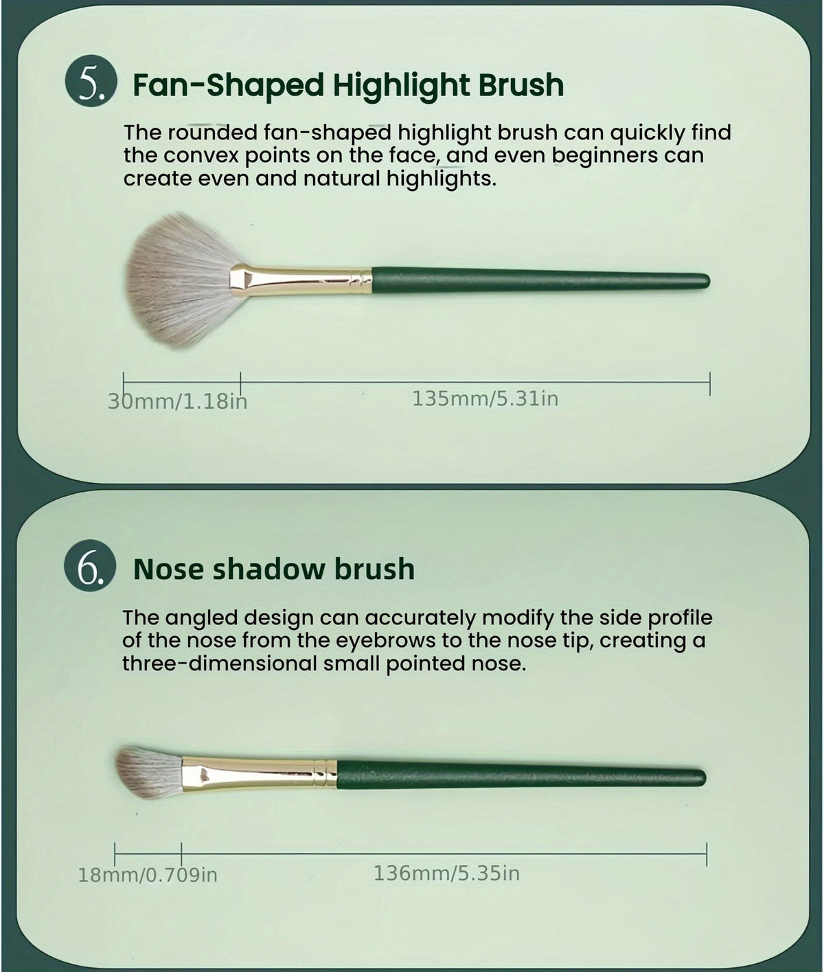 KissICON 17pc Green Pro Makeup Brush Set – W Storage