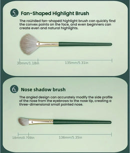 KissICON 17pc Green Pro Makeup Brush Set – W Storage
