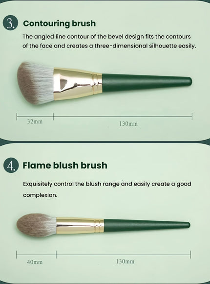KissICON 17pc Green Pro Makeup Brush Set – W Storage