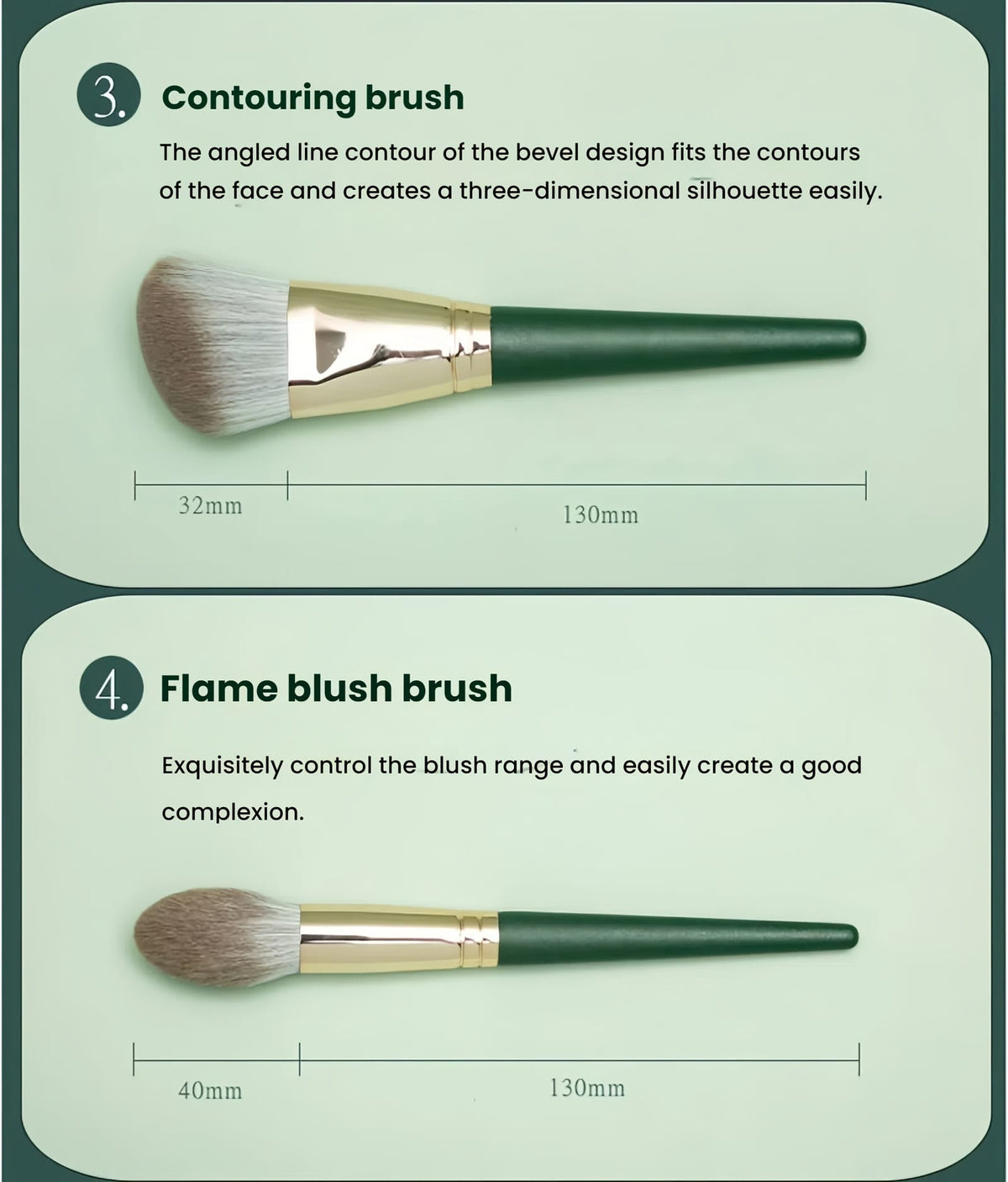 KissICON 17pc Green Pro Makeup Brush Set – W Storage