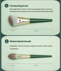 KissICON 17pc Green Pro Makeup Brush Set – W Storage