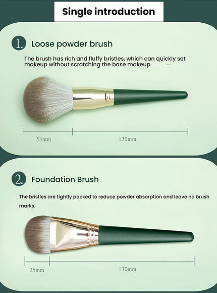 KissICON 17pc Green Pro Makeup Brush Set – W Storage