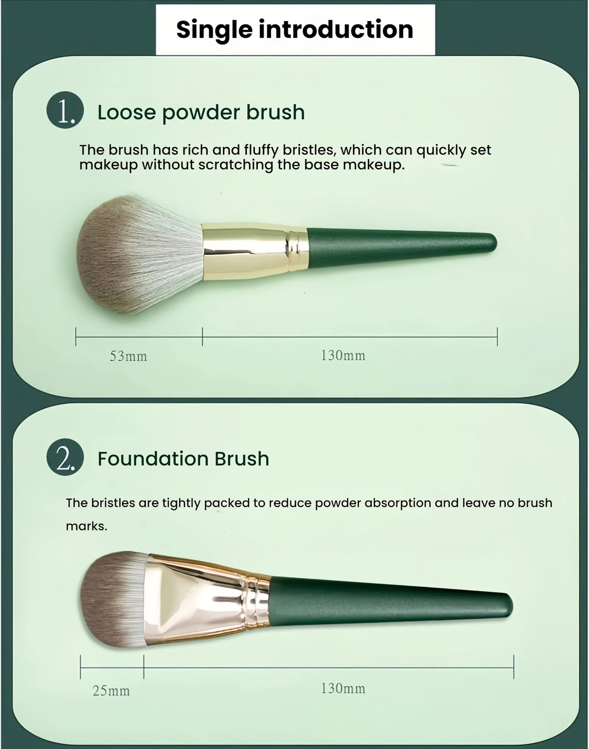 KissICON 17pc Green Pro Makeup Brush Set – W Storage