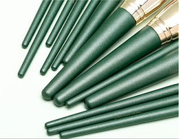KissICON 17pc Green Pro Makeup Brush Set – W Storage