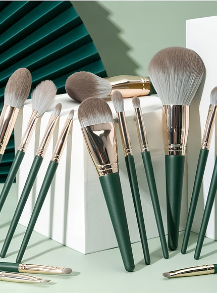 KissICON 17pc Green Pro Makeup Brush Set – W Storage