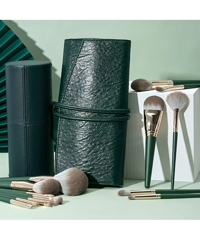 KissICON 17pc Green Pro Makeup Brush Set – W Storage