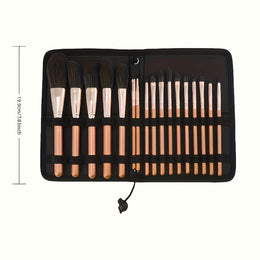 KissICON 17piece Maple Leaf Red Makeup Brush Set