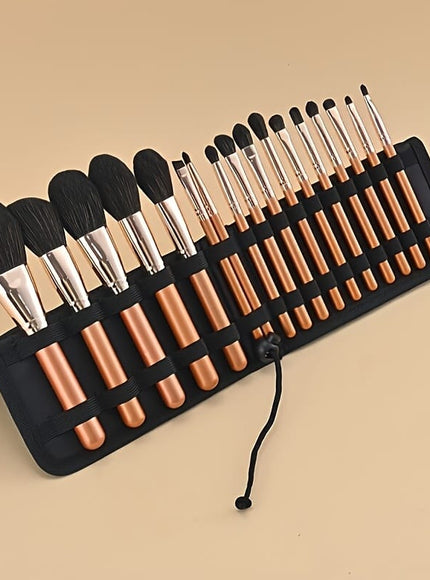 KissICON 17piece Maple Leaf Red Makeup Brush Set