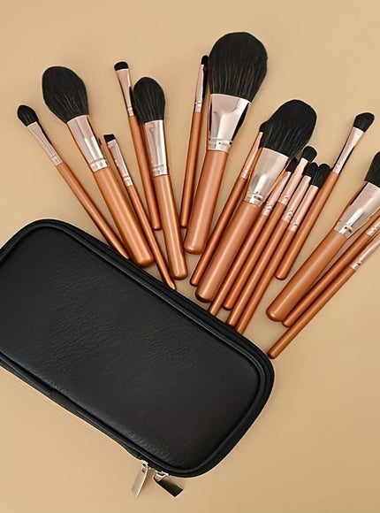 KissICON 17piece Maple Leaf Red Makeup Brush Set