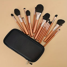 KissICON 17piece Maple Leaf Red Makeup Brush Set