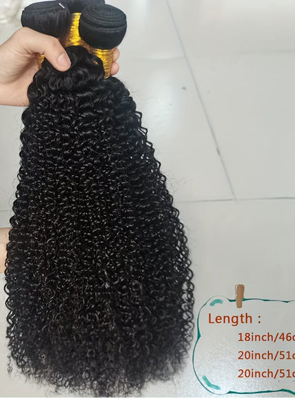 KissICON 18 20 20 / Natural Black KissIcon Kinky Curly 3 Bundles 10A Brazilian Remy