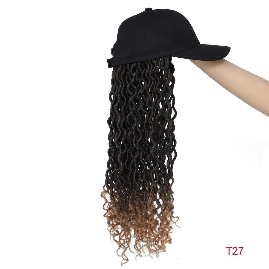KissICON 18” Faux locs T27 / 24inch KissIcon Tomo Baseball Cap Wig Box Braids Ombre
