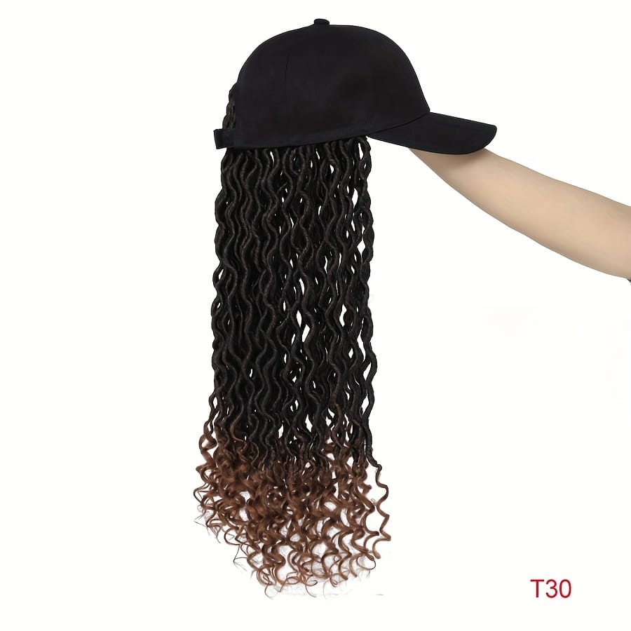 KissICON 18” Faux locs T30 / 24inch KissIcon Tomo Baseball Cap Wig Box Braids Ombre