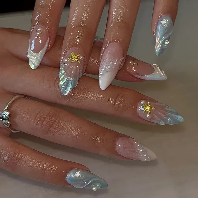 KissICON 18 KissIcon False Nails Press On Almond Flower Bow