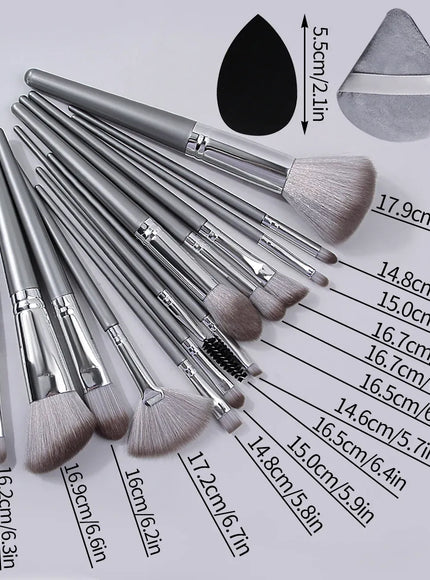 KissICON 18-Piece Makeup Tool Set Portable Soft Brushes and