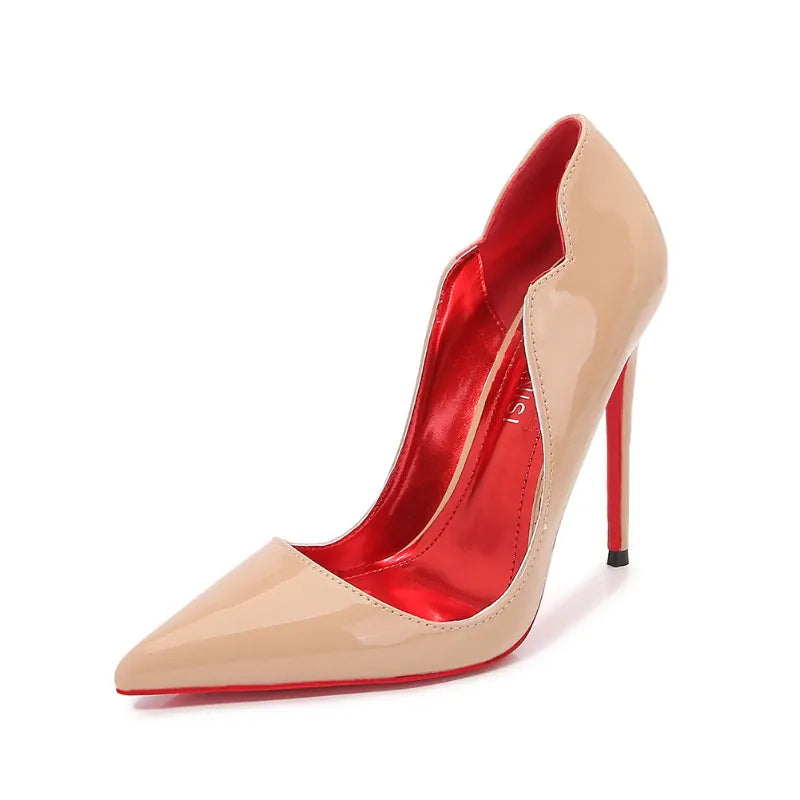 Dropshipman 18091-20 Apricot / 44 / CHINA European And American Nightclubs Dressing Dance High Heels Women's Thin Heels Black Bed Pointed Toe French Single Shoes Women