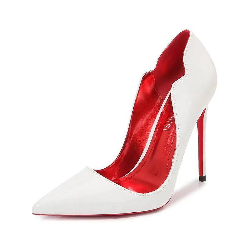 Dropshipman 18091-20 White / 44 / CHINA European And American Nightclubs Dressing Dance High Heels Women's Thin Heels Black Bed Pointed Toe French Single Shoes Women