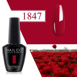 KissICON 1847 💋 Nailco Red Gel Polish - Lasting Soak