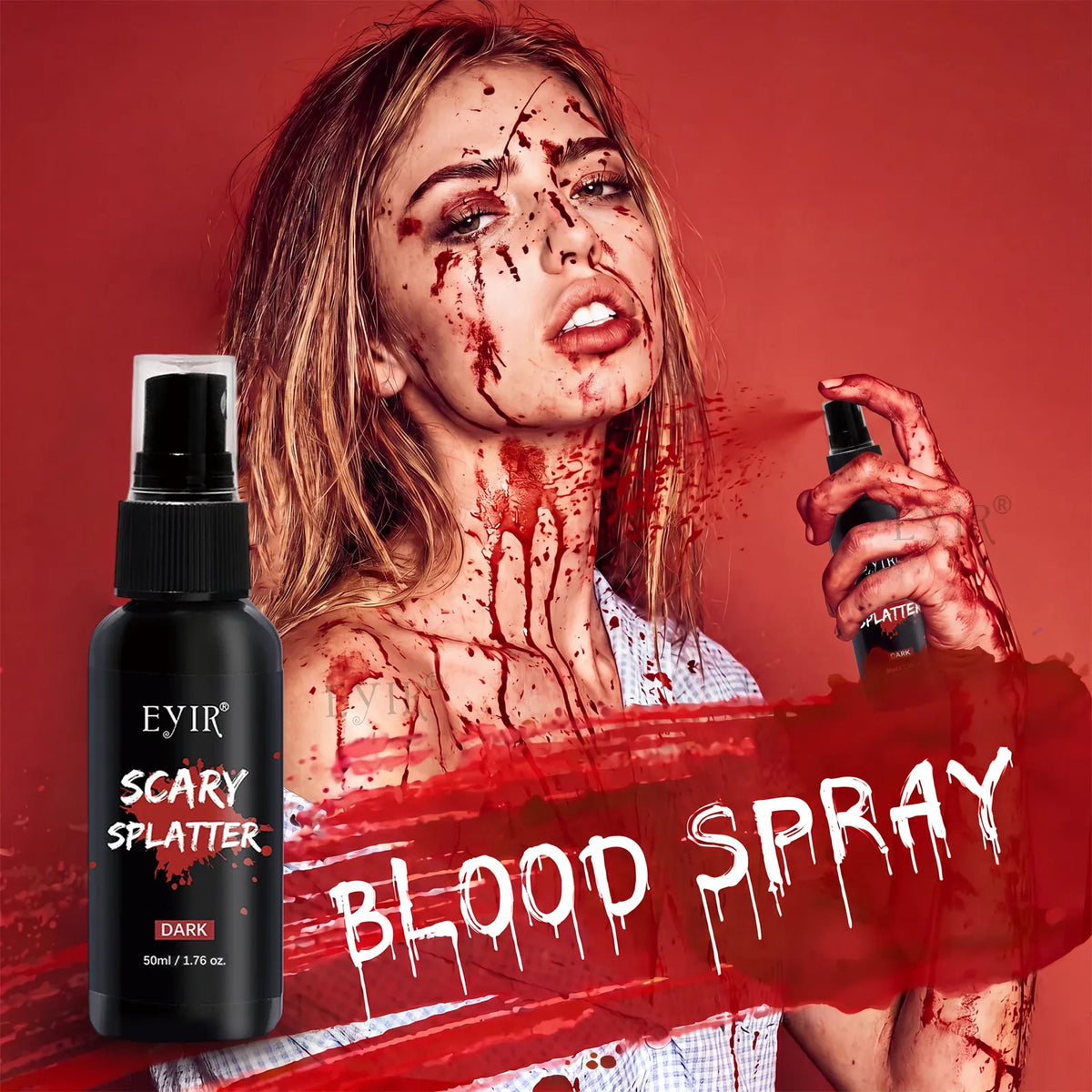 KissICON 185g Halloween SFX Makeup Kit - Skin Wax Blood Plasma, Special Effects Scar Wax, Liquid Latex, Washable Fake Blood, Fake Blood Spray