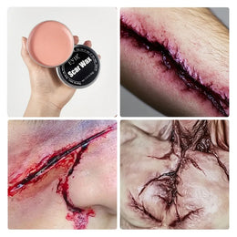 KissICON 185g Halloween SFX Makeup Kit - Skin Wax Blood Plasma, Special Effects Scar Wax, Liquid Latex, Washable Fake Blood, Fake Blood Spray