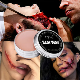 KissICON 185g Halloween SFX Makeup Kit - Skin Wax Blood Plasma, Special Effects Scar Wax, Liquid Latex, Washable Fake Blood, Fake Blood Spray