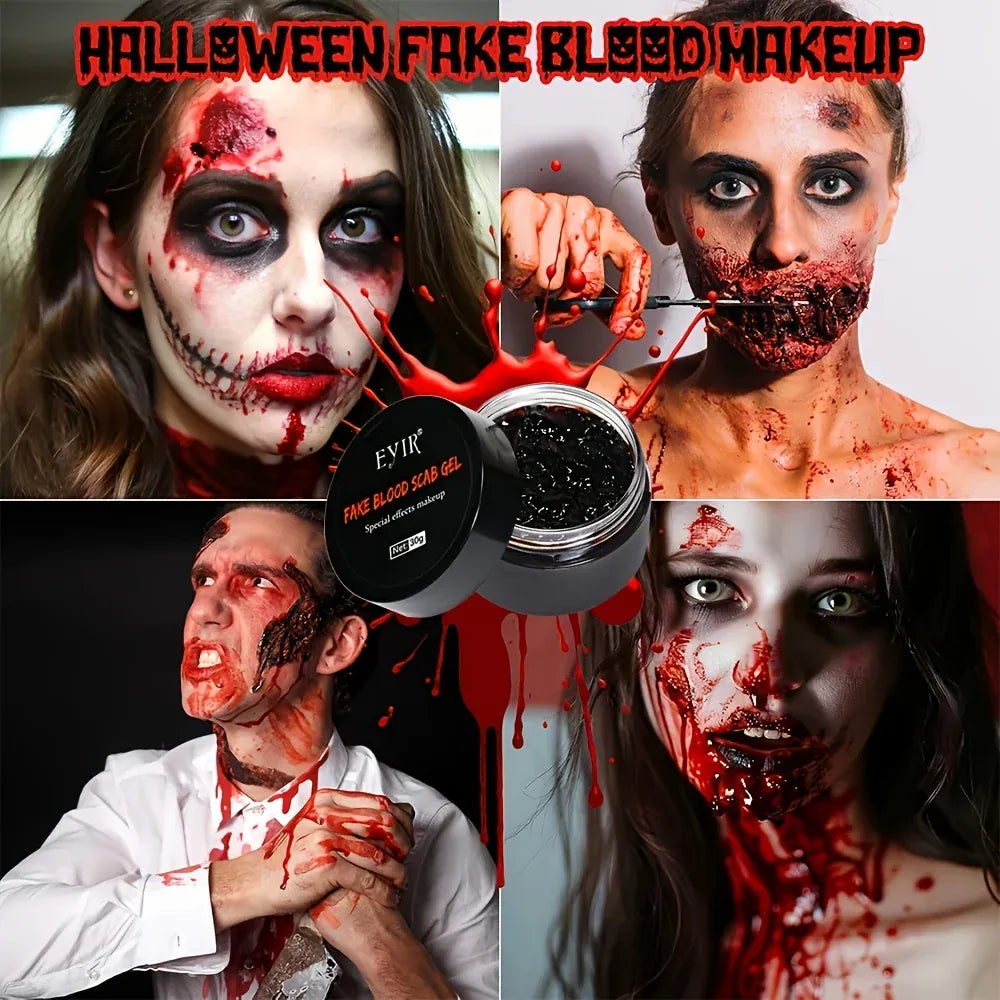 KissICON 185g Halloween SFX Makeup Kit - Skin Wax Blood Plasma, Special Effects Scar Wax, Liquid Latex, Washable Fake Blood, Fake Blood Spray