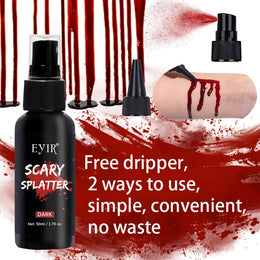KissICON 185g Halloween SFX Makeup Kit - Skin Wax Blood Plasma, Special Effects Scar Wax, Liquid Latex, Washable Fake Blood, Fake Blood Spray