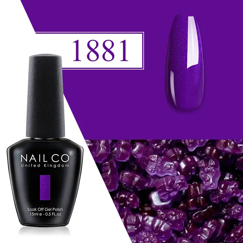 KissICON 1881 💋 Nailco Red Gel Polish - Lasting Soak
