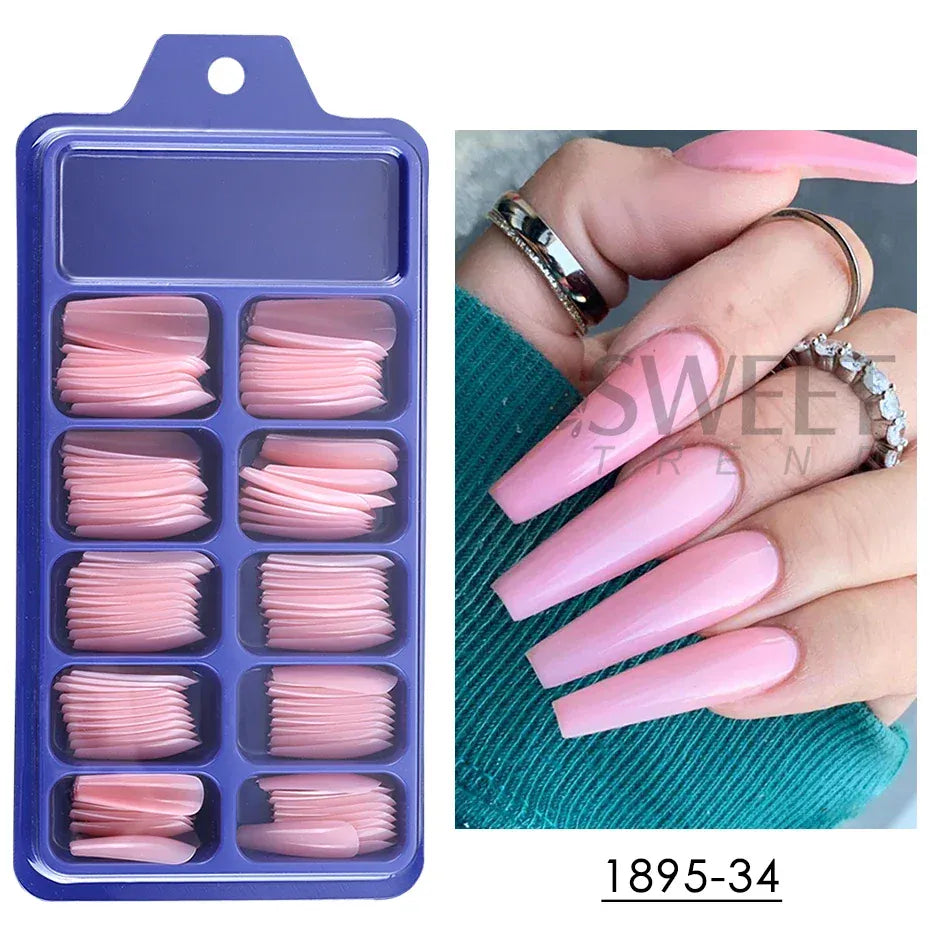 KissICON 1895-34 KissIcon Nude Pink False Nails - Quick Acrylic