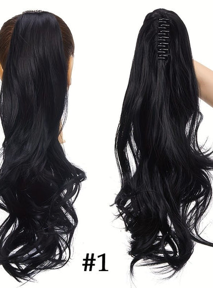 KissICON 18inch / #1 KissIcon Halloween Claw Clip Ponytail Extension Long Wavy