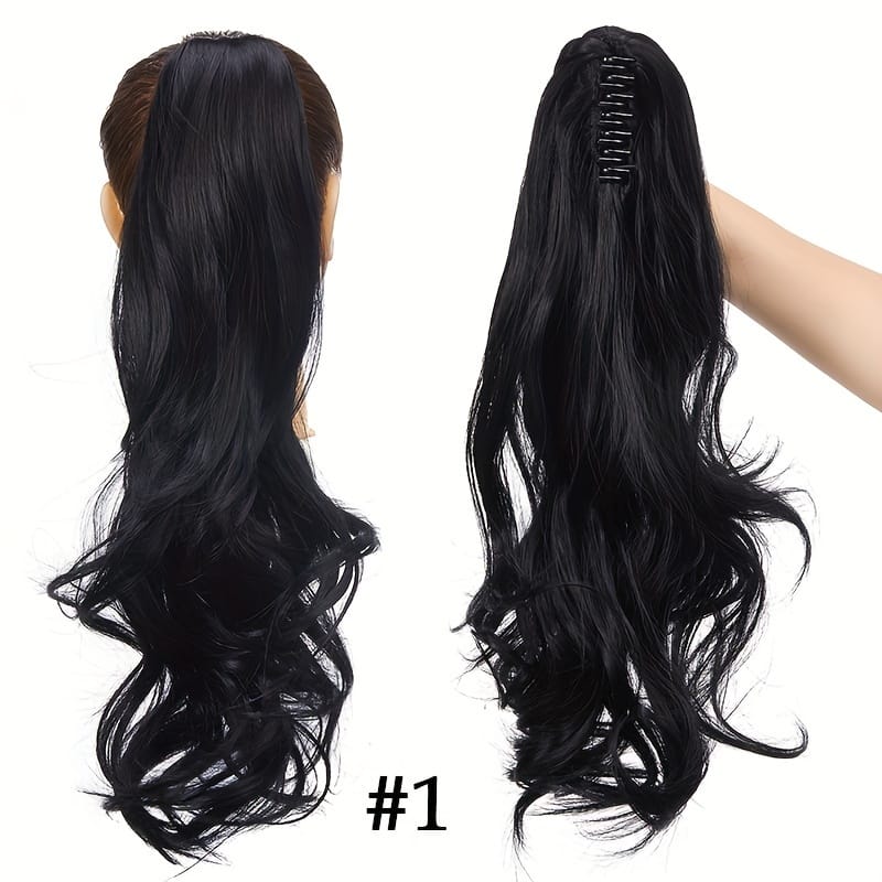 KissICON 18inch / #1 KissIcon Halloween Claw Clip Ponytail Extension Long Wavy