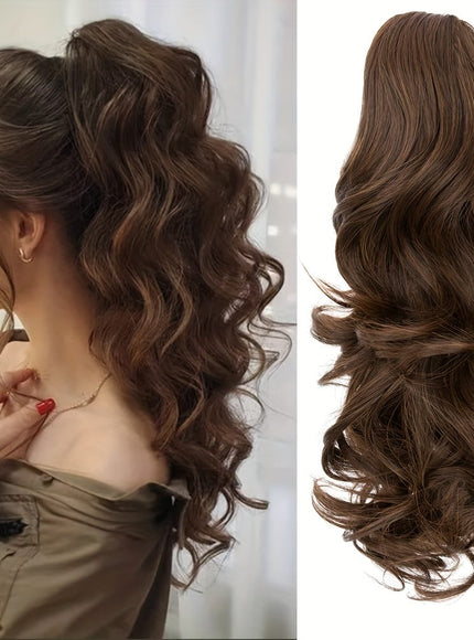 KissICON 18inch / Black mix Auburn KissIcon Balayage Brown Ponytail Extension 18in Claw Clip