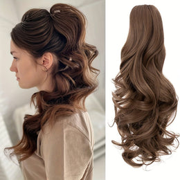 KissICON 18inch / Light Brown KissIcon Balayage Brown Ponytail Extension 18in Claw Clip