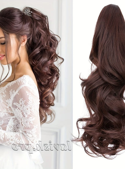 KissICON 18inch / Wine Red KissIcon Balayage Brown Ponytail Extension 18in Claw Clip
