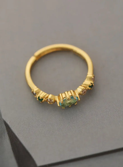 KissICON 18k Gold Plating / resizable Kissicon S925 Silver Ring – Zircon Inlaid