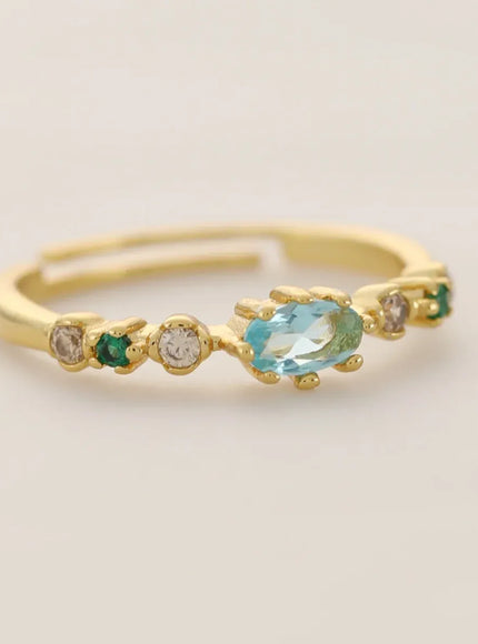 KissICON 18k Gold Plating / resizable Kissicon S925 Silver Ring – Zircon Inlaid
