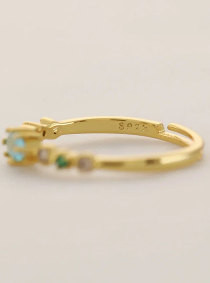 KissICON 18k Gold Plating / resizable Kissicon S925 Silver Ring – Zircon Inlaid