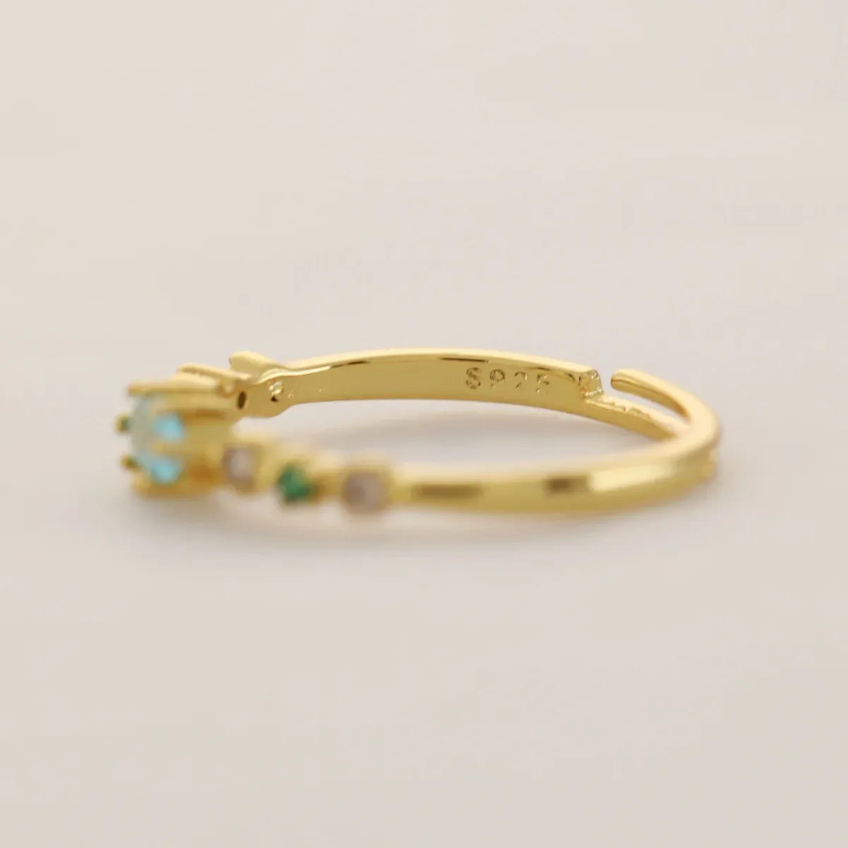 KissICON 18k Gold Plating / resizable Kissicon S925 Silver Ring – Zircon Inlaid
