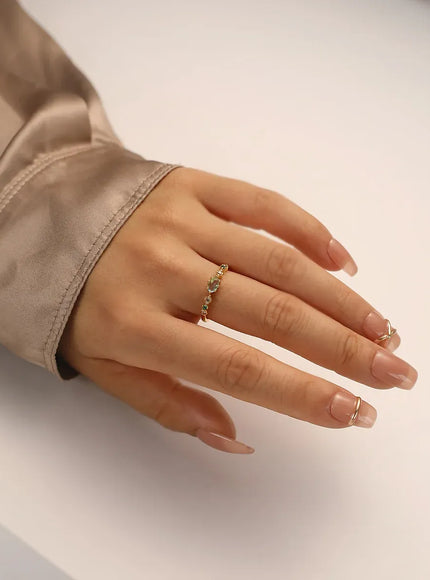 KissICON 18k Gold Plating / resizable Kissicon S925 Silver Ring – Zircon Inlaid