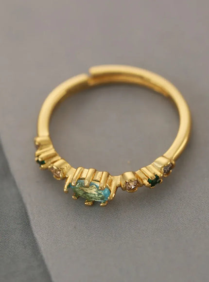 KissICON 18k Gold Plating / resizable Kissicon S925 Silver Ring – Zircon Inlaid