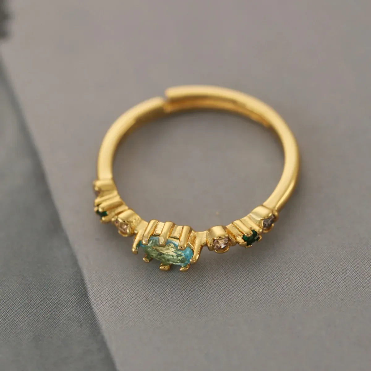 KissICON 18k Gold Plating / resizable Kissicon S925 Silver Ring – Zircon Inlaid