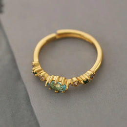 KissICON 18k Gold Plating / resizable Kissicon S925 Silver Ring – Zircon Inlaid