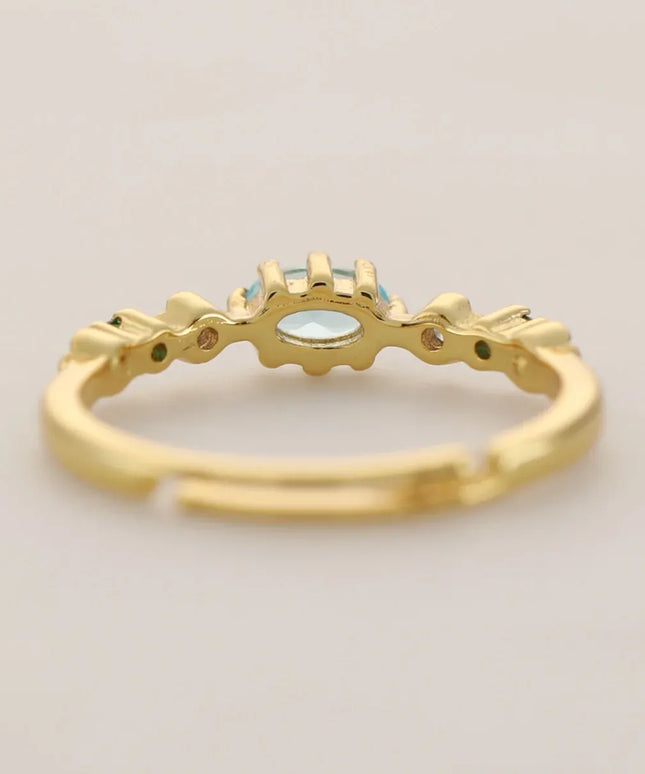 KissICON 18k Gold Plating / resizable Kissicon S925 Silver Ring – Zircon Inlaid