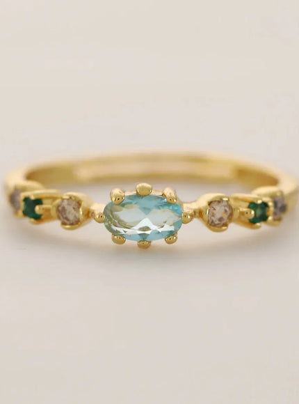 KissICON 18k Gold Plating / resizable Kissicon S925 Silver Ring – Zircon Inlaid