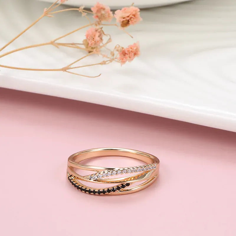 KissICON 18k rose Gold Ring for Women Natural Carat Diamond with Diamond Jewelry Anillos De Bizuteria Anillos Mujer Gemstone Rings Box