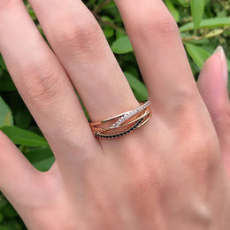 KissICON 18k rose Gold Ring for Women Natural Carat Diamond with Diamond Jewelry Anillos De Bizuteria Anillos Mujer Gemstone Rings Box